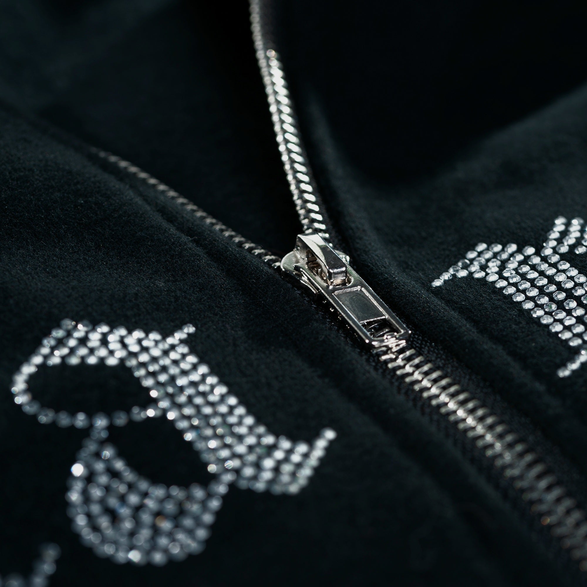 BLACK AND WHITE RHINESTONE HOODIE - Martyr