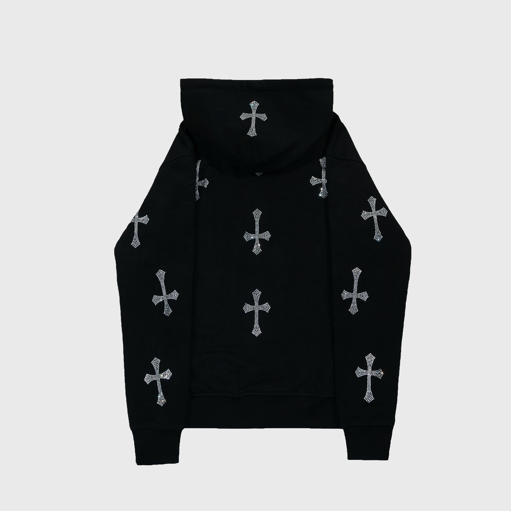 BLACK AND WHITE RHINESTONE HOODIE - Martyr